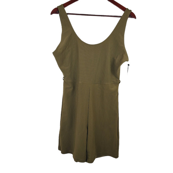 NWT WeWoreWhat Active Scoop Neck Bodysuit Solid Rib Green Size L - Picture 8 of 8